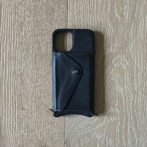 Bandolier Black leather 12 mini iPhone Case
